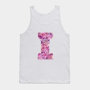 Pink Floral Letter I Tank Top